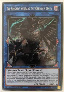 YuGiOh Tri-Brigade Shuraig the Ominous Omen Secret Rare 1st Edition PHRA-EN048 - Image 1