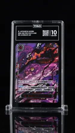 One Piece 2025 Op13-083 St. Jaygarcia Saturn Red Alt Art Demon God Pack TAG 10 - Image 1