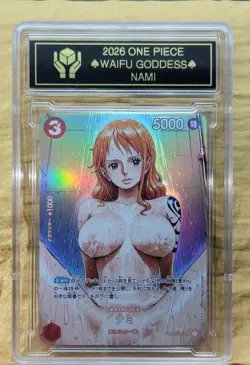 NAMI Waifu Goddess Holographic Card CUSTOM MADE Black label - Image 1