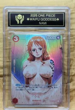 NAMI Waifu Goddess Holographic Card CUSTOM MADE Black label - Image 4