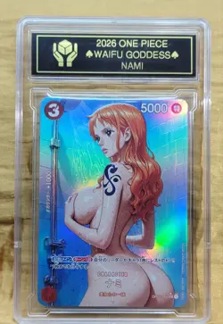 NAMI Waifu Goddess Holographic Card CUSTOM MADE Black label - Image 1