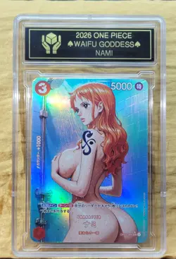NAMI Waifu Goddess Holographic Card CUSTOM MADE Black label - Image 2