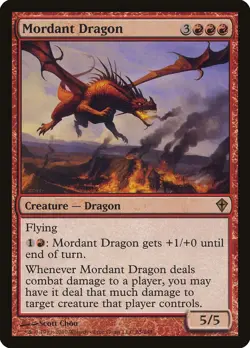 Mordant Dragon Worldwake HEAVILY PLD Red Rare MAGIC THE GATHERING CARD ABUGames - Image 1
