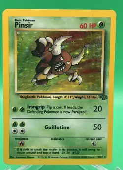 Pokemon TCG Pinsir Holo Unlimited Rare Card 9/64 Jungle Base Set 1999 MP WOTC - Image 1