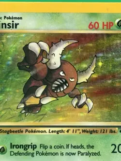 Pokemon TCG Pinsir Holo Unlimited Rare Card 9/64 Jungle Base Set 1999 MP WOTC - Image 2