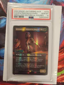 PSA 10 Cleopatra Exiled Pharaoh, Serialized #077/500 Assassin's Creed MTG M0272 - Image 3