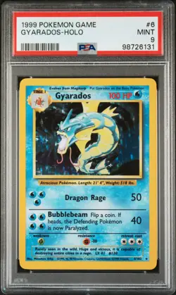 1999 POKEMON BASE SET UNLIMITED #6 GYARADOS-HOLO PSA 9 - Image 1