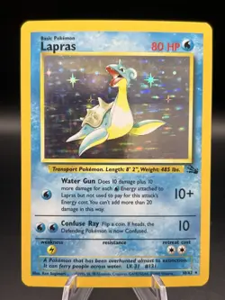 Pokemon Fossil LAPRAS 10/62 Unlimited Holo Rare - Image 1