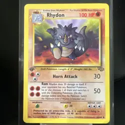 Pokemon TCG Jungle, #45/64 Rhydon, 1st Edition, Uncommon NM/LP - Image 1