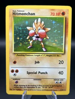 Hitmonchan 8/130 Base Set Pokemon TCG Holo - Image 1