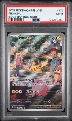 PSA 9 MINT Pikachu 173/165 Sv: Scarlet & Violet 151 Holo Pokemon 2023 - Image 1