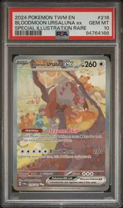 2024 Pokemon SV Twilight Masquerade Bloodmoon Ursaluna ex #216/167 PSA 10 - Image 1