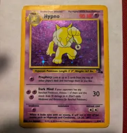 Pokemon TCG Hypno 8/62 Fossil Holo Rare 1999 Unlimited Damaged - Image 1