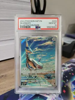 Skarmory Illustration Rare 209/191 PSA 10 - Pokemon 2024 Surging Sparks - Image 1