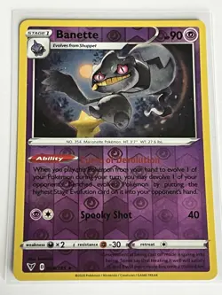 Banette 068 / 185 Pokemon SWSH Vivid Voltage 2020 Near Mint Reverse Holo Rare - Image 2
