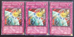 YUGIOH 3x Draining Shield - Jaden Yuki - DP1-EN026 - Common - 1st Edition - LP - Image 1