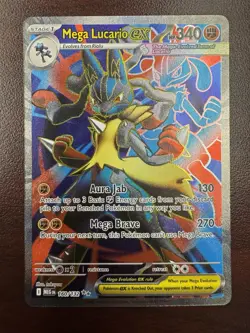 Pokemon TCG Mega Evolution Base Set: Mega Lucario ex 160/132 Ultra Rare Card NM - Image 1