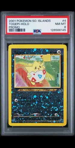 Togepi Southern Islands QUAD SWIRL PSA 8 Pokemon Card - Image 1