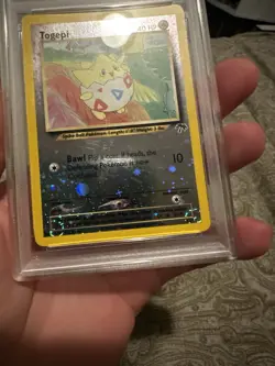 Togepi Southern Islands QUAD SWIRL PSA 8 Pokemon Card - Image 3