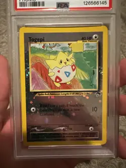 Togepi Southern Islands QUAD SWIRL PSA 8 Pokemon Card - Image 4