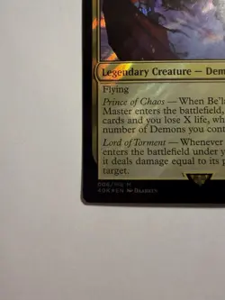 2022 MTG Be'lakor, the Dark Master Warhammer 40K Mythic Foil #006/168 Surge Foil - Image 5