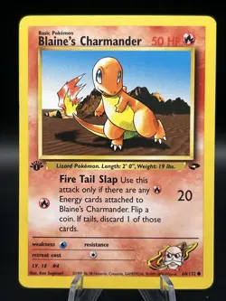 Blaine's Charmander 60/132 Gym Challenge Pokemon TCG 1st Edition - Image 1