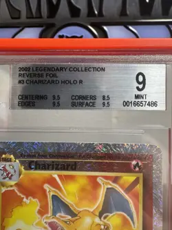 Pokemon 2002 Legendary Coll. Charizard Reverse Holo 3/110 - BGS 9 Beckett - Image 5