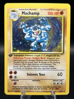 Machamp 1st Edition Base Set Holo Pokemon TCG - Image 1