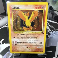 Moltres Sulfura Fossil 12/62 French Unlimited Holo rare Pokemon TCG Pokemon LP - Image 1