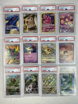 Lot Of 12 Graded Pokemon Cards PSA AGS IR AR SIR Promo Holo Full Art Eevee - Image 1