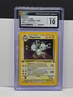 Pokemon Magneton 11/62 Fossil Holo 1st Edition CGC 10 Gem Mint WOW Rare!! - Image 1