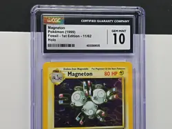 Pokemon Magneton 11/62 Fossil Holo 1st Edition CGC 10 Gem Mint WOW Rare!! - Image 2