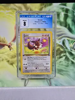 1st Edition Eevee Non-Holo Jungle 51/64 CGC 8 Pokemon TCG NM MINT+ - Image 1