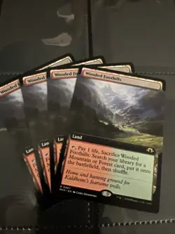* WOODED FOOTHILLS * EXTENDED ART * MODERN HORIZONS 3 * NM * MTG * X4 Playset - Image 1