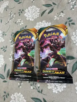 Lot Of 2 Pokemon TCG Sword & Shield Darkness Ablaze Booster Pack 820650807138 - Image 1