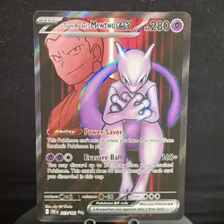 Pokemon TCG Team Rockets Mewtwo EX 213/182 Full Art English NM - Image 1