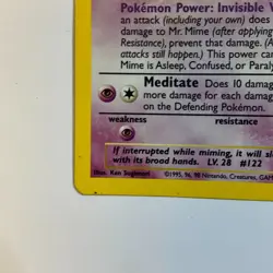 1999 Pokemon Jungle Mr Mime Holo 6/64 Vintage WOTC – Lightly Played - Image 4