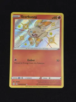 Scorbunny SV015/SV122 Shiny Holo Rare Shining Fates: Shiny Vault Pokemon TCG - Image 1