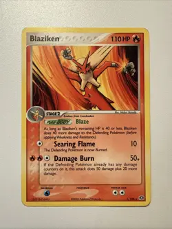 Pokemon TCG 2005 Blaziken 1/106 Non Holo Rare Pokemon Emerald - Image 1