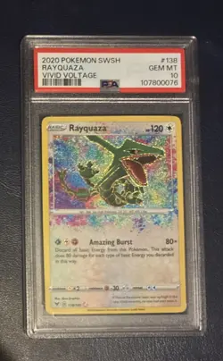 2020 Pokemon SWSH Rayquaza Vivid Voltage 138/185 PSA 10 - Image 1