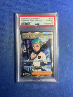 2025 POKEMON DRI EN-DESTINED RIVALS ULTRA RARE #223 TEAM ROCKET'S ARCHER PSA 10 - Image 1