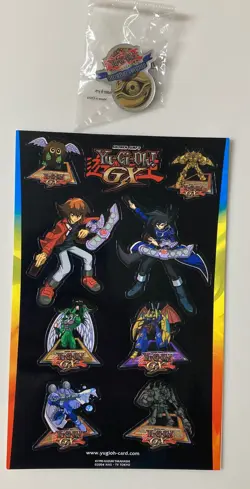 Yu-Gi-Oh! GX Sticker Sheet 2004 Shonen Jump's Yugioh GX Stickers & League Pin - Image 1