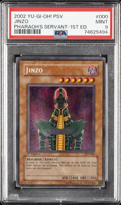2002 YU-GI-OH! PSV-PHARAOH'S SERVANT 1ST ED #000 JINZO PSA 9 - Image 1