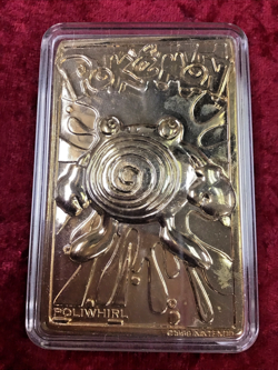23K Gold Plated POLIWHIRL Trading Card 1999 Burger King Pokemon COA - Image 2