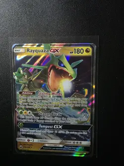 Pokemon TCG Rayquaza GX Card Sun & Moon Celestial Storm 109/168 NM - Image 1