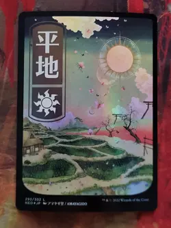 MTG Card: Plains 293 (Kamigawa: Neon Dynasty) JP FULL ART FOIL - Image 1