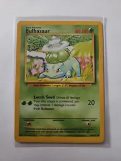 Pokemon TCG Bulbasaur 44/102 Base Set WOTC Vintage Common Card - Image 1