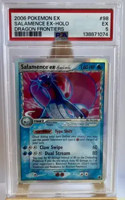 2006 Pokemon Salamence EX Dragon Frontiers 98/100 Holo Ultra Rare PSA 5 - Image 1