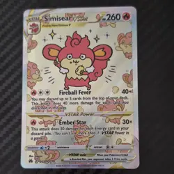 Pokemon Simisear VSTAR GG37/GG70 Crown Zenith Galarian Gallery GG Full Art Holo - Image 1