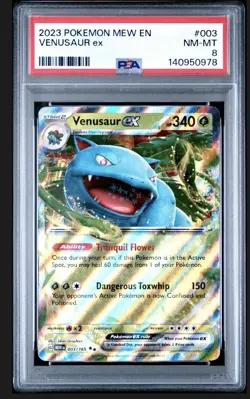 Venusaur ex 151 Ultra Rare Pokemon TCG 003/165 Scarlet & Violet PSA 8 - Image 1